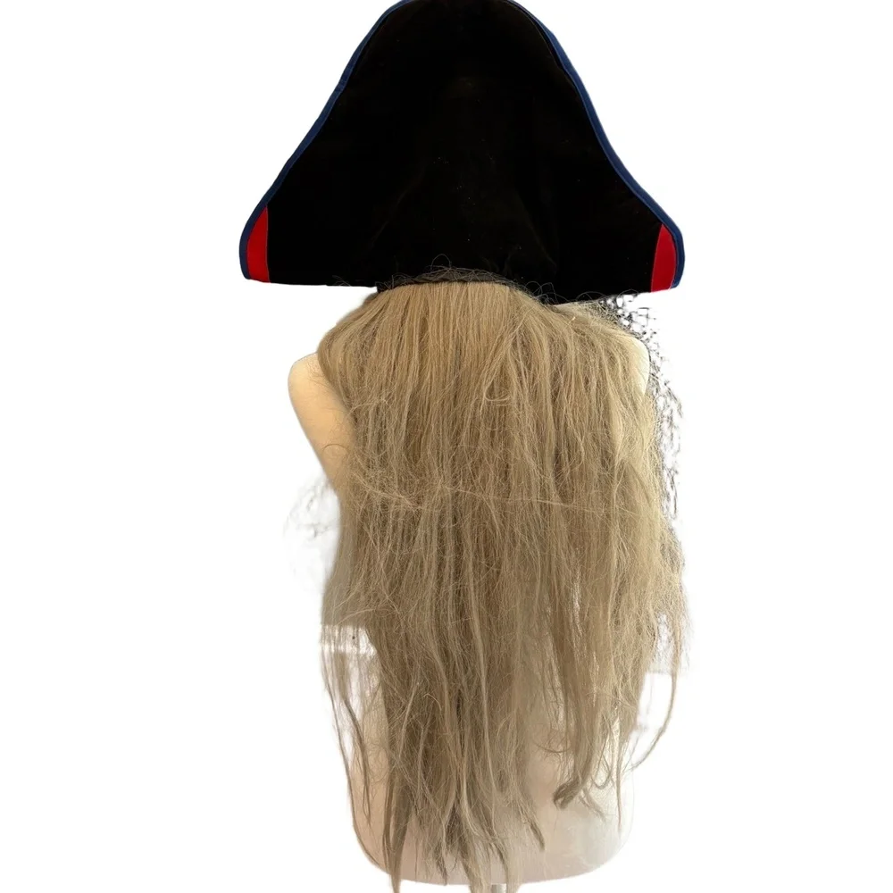 Mario Chiodo Studios Adult Pirate Skull  Skeleton Mask Black Tricorn Crossbones